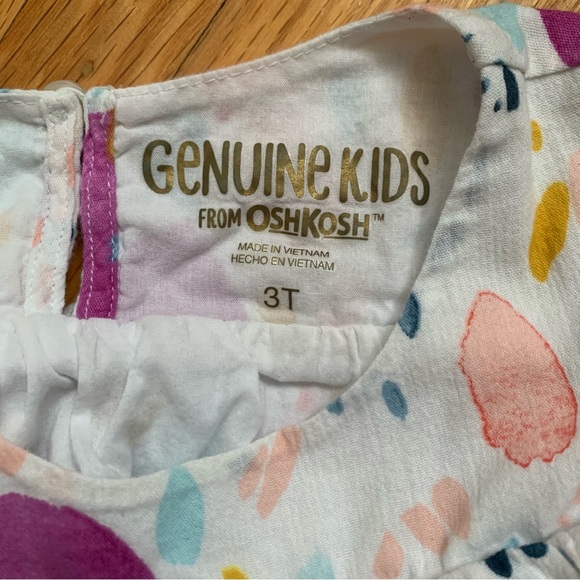 Toddler girls’ woven top with ruffle across top front, back and shoulders. 3T - Picture 3 of 5